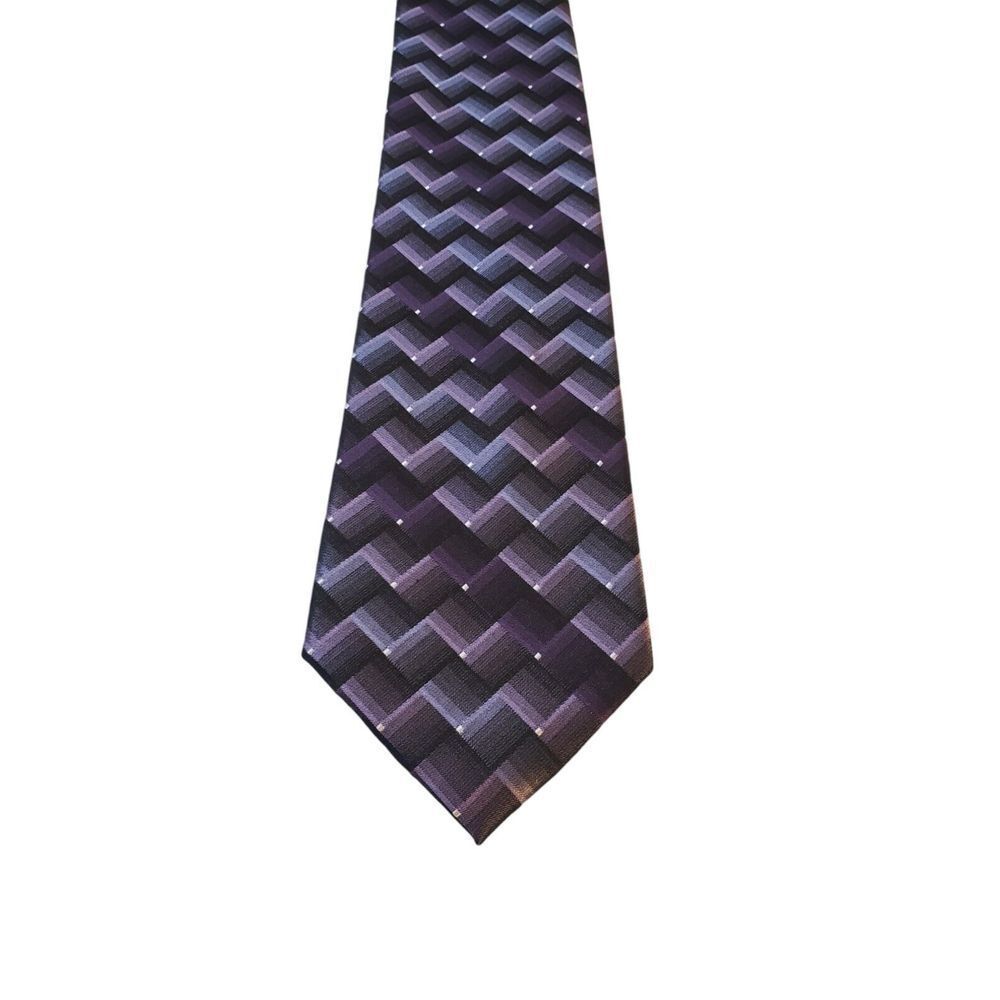 Van Heusen Purple Stain Resistant Hand Made 100% Silk Men's Neck Tie Business